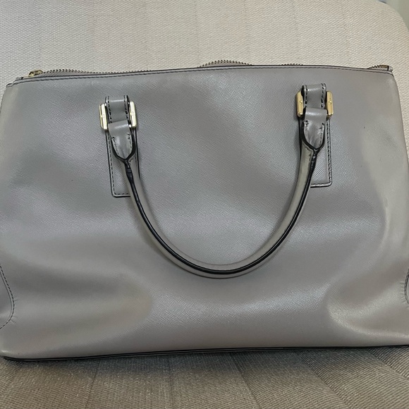 Gray Tory Burch Large Robinson Leather Satchel